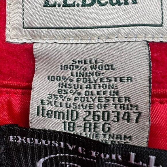 L.L. Bean Women's Bellandi Wool Pea Coat Red Size 18 Regular - Picture 6 of 8